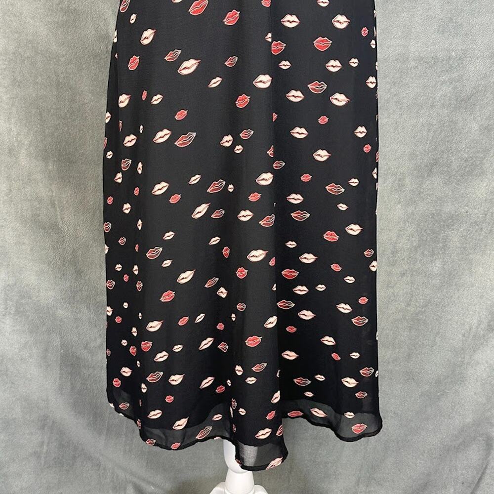 Hutch Dress Womens 10 Black Lips Sleeveless V Neck Feminine Romantic Whimsy - Picture 4 of 15